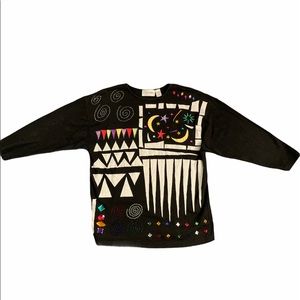 Vintage Cedars Black Jeweled Medium Sweater